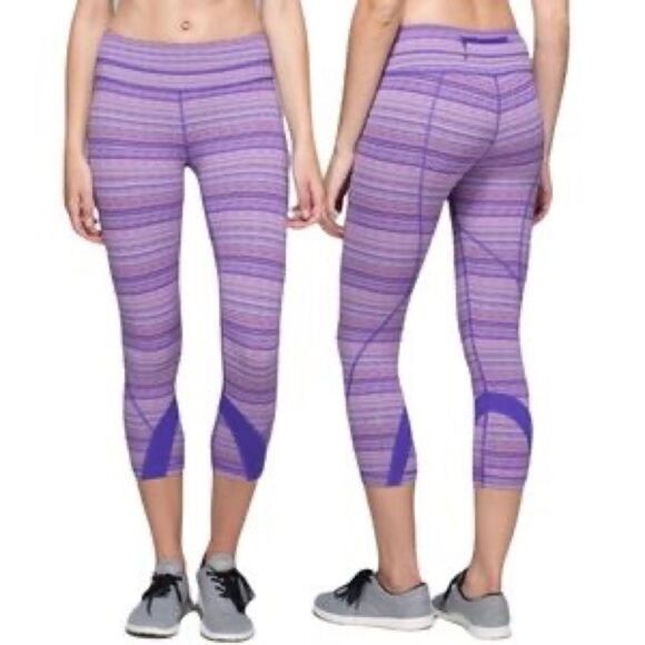 Lululemon Run Inspire Crop- Purple Space Dye - Picture 2 of 12
